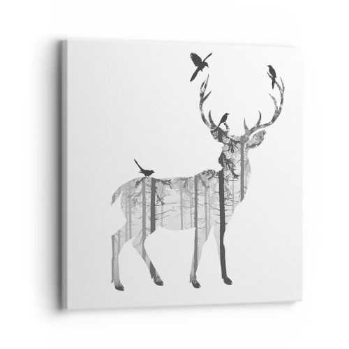 Impression sur toile - Image sur toile - La bonne âme de la forêt - 30x30 cm