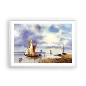 Affiche dans un cadre blanc - Poster - Retour de marin - 70x50 cm