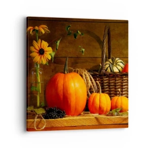 Impression sur toile - Image sur toile - Une composition rustique - cadeaux d'automne - 40x40 cm