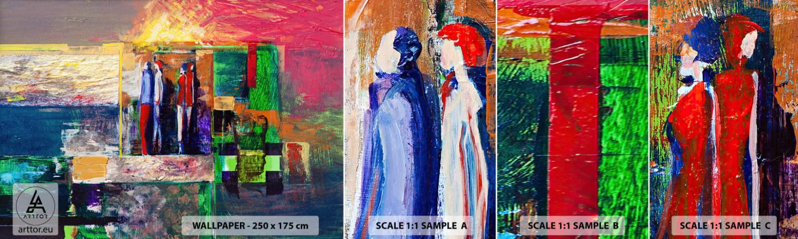 Échantillon de Papier Peint Autocollant Deluxe Sticker - Relations et émotions - Abstraction, Personnes, Morceau - 100x30 cm