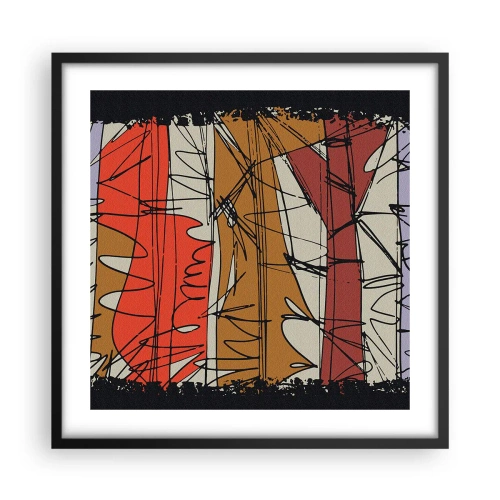 Affiche dans un cadre noir - Poster - Composition spontanée - 50x50 cm