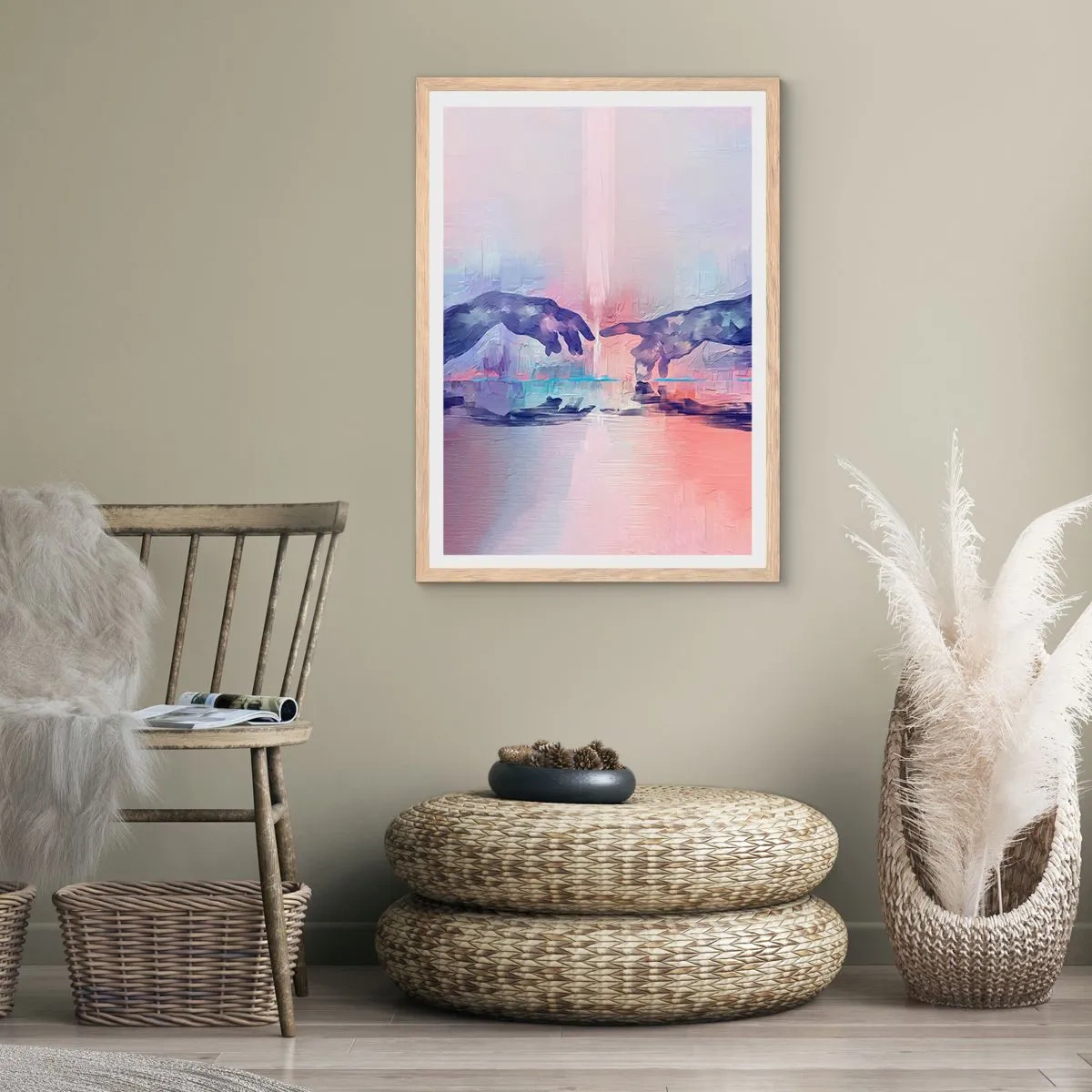 Affiche dans un chêne clair - Poster - Divine étincelle de vie - 70x100 cm