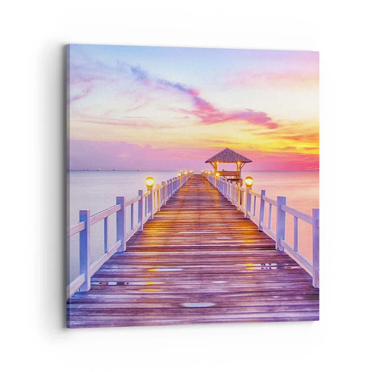 Impression sur toile - Image sur toile - Le silence lilas-doré du soir - 70x70 cm