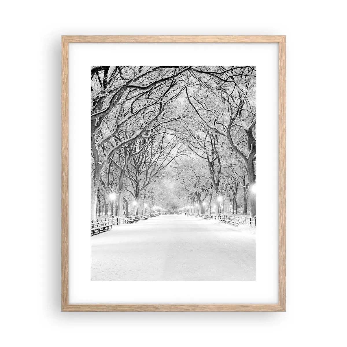 Affiche dans un chêne clair - Poster - Les quatres saisons – l’hiver - 40x50 cm