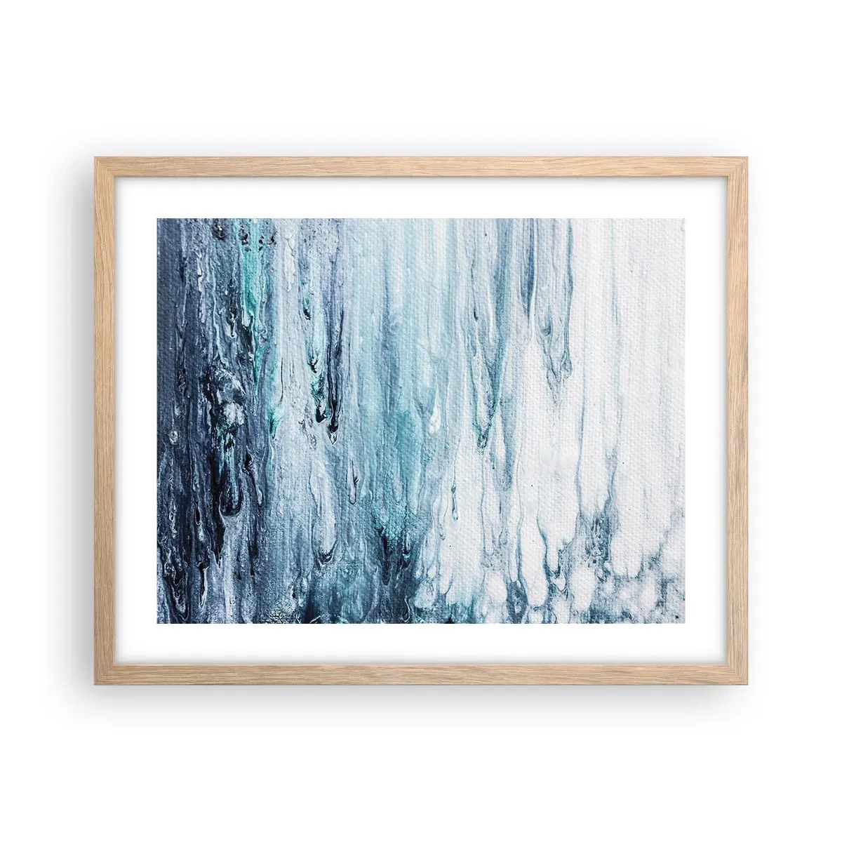 Affiche dans un chêne clair - Poster - Une glace bleue - 50x40 cm