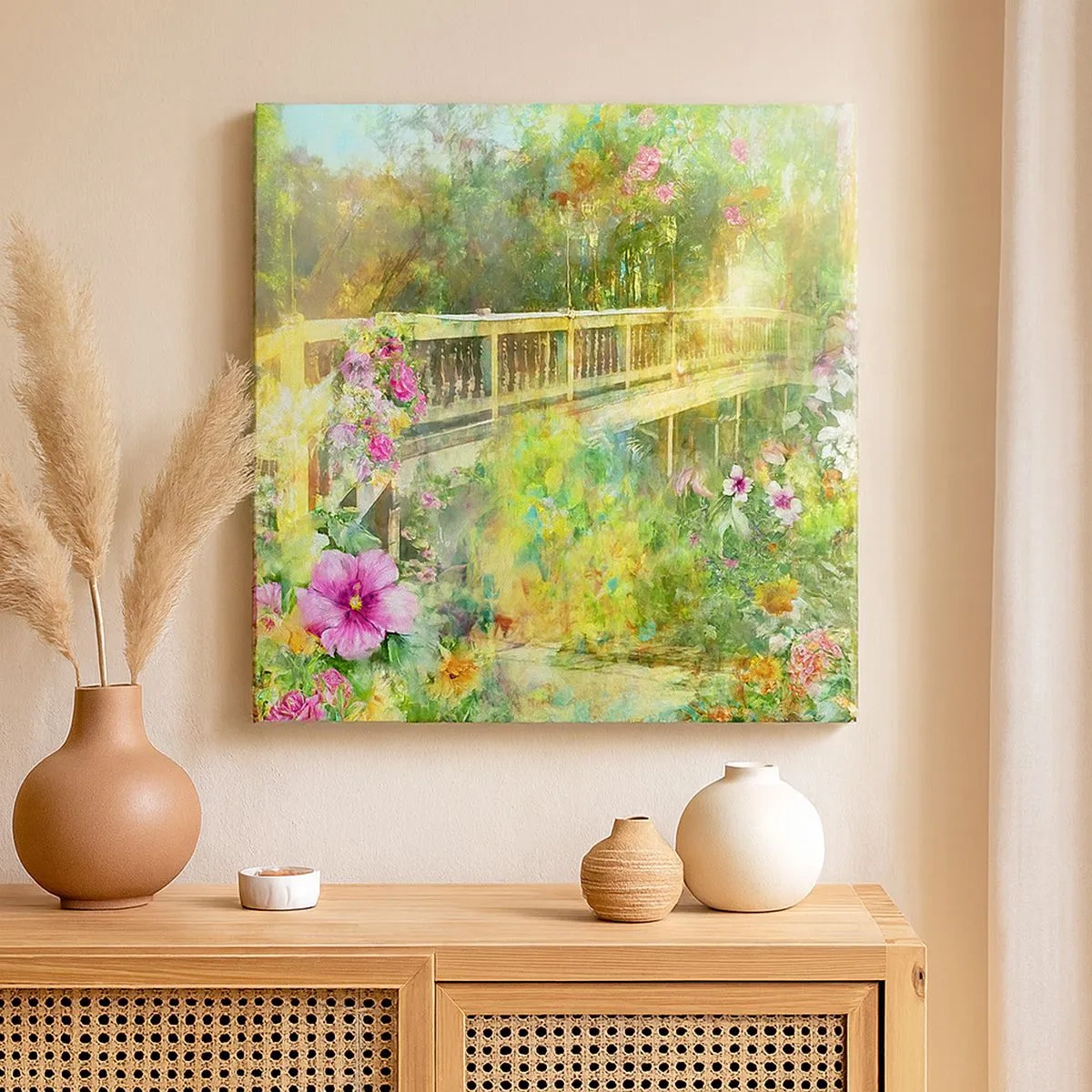 Impression sur toile - Image sur toile - Le soupire d'un pont de printemps - 30x30 cm