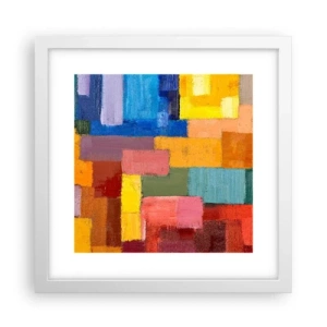 Affiche dans un cadre blanc - Poster - Chacun est différent, tout est coloré - 30x30 cm