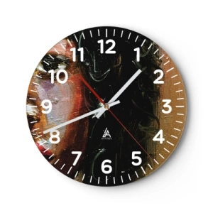 Horloge murale - Pendule murale - Noir et brillant - 40x40 cm