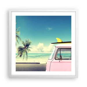 Affiche dans un cadre blanc - Poster - Il est temps de commencer les vacances - 50x50 cm