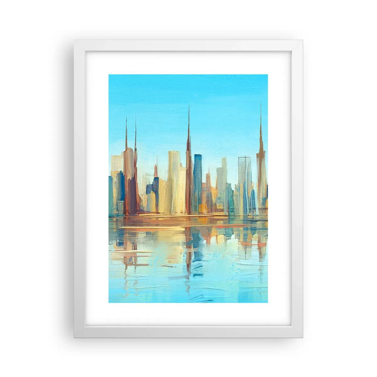 Affiche dans un cadre blanc - Poster - Une métropole ensoleillée - 30x40 cm