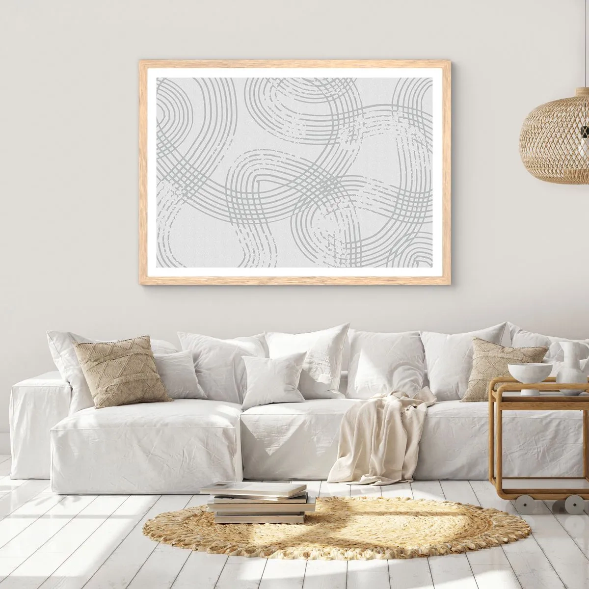 Affiche dans un chêne clair - Poster - Il n'y a pas de chemin droit - 50x40 cm