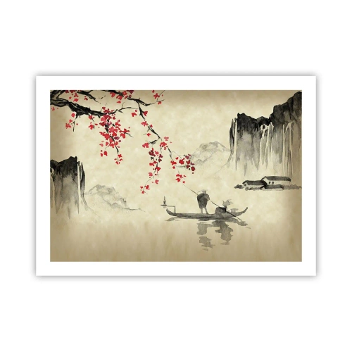 Affiche - Poster - Au pays des cerisiers en fleurs - 70x50 cm