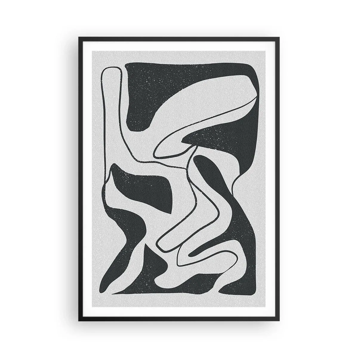 Affiche dans un cadre noir - Poster - Amusement de labyrinthe abstrait - 70x100 cm