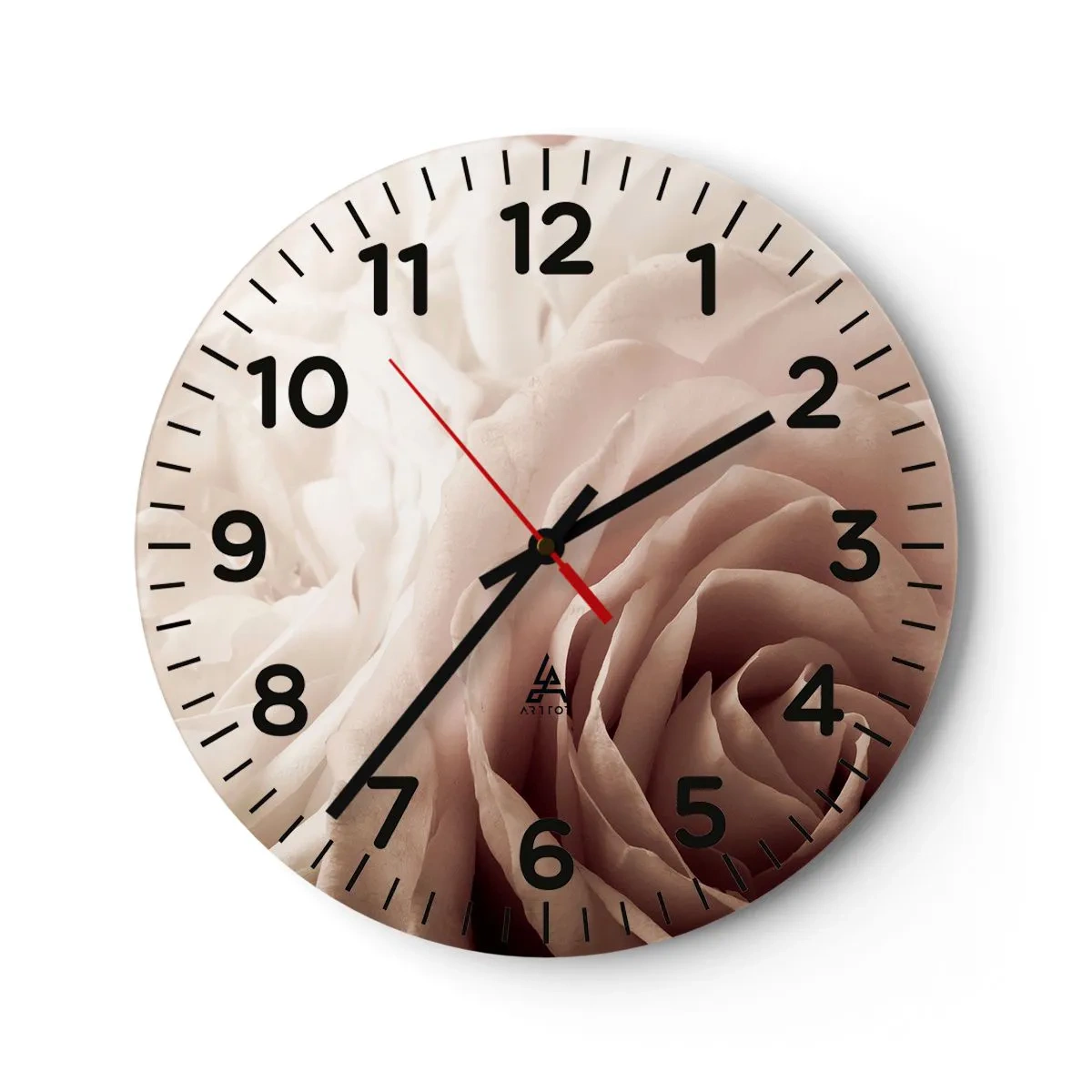 Horloge murale - Pendule murale - Au coeur d'ue la rose - 30x30 cm