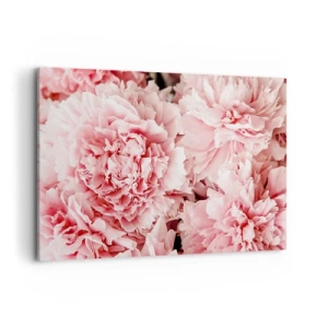 Impression sur toile - Image sur toile - Pivoines roses subtiles dans un décor délicat - 120x80cm - Rêve rose - Décoration murale moderne pour le salon et la chambre ARTTOR