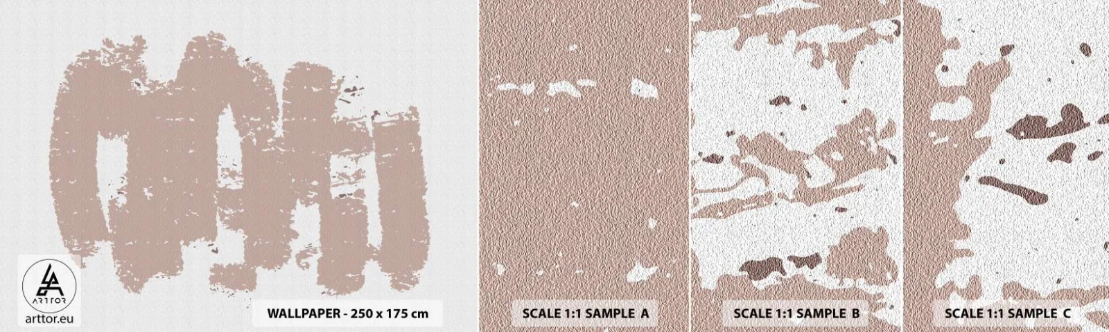 Échantillon De Papier Peint Standard Eco - Abstraction en rose tendre - Abstraction, Vide, Minimalisme - 100x30 cm