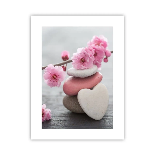 Affiche - Poster - Le bonheur avec une fleur de cerisier - 30x40 cm