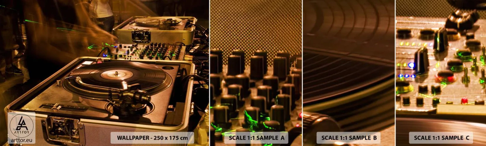 Échantillon de Papier Peint Autocollant Deluxe Sticker - Sentez-vous cette force? - Musique, DJ, Vinyle - 100x30 cm