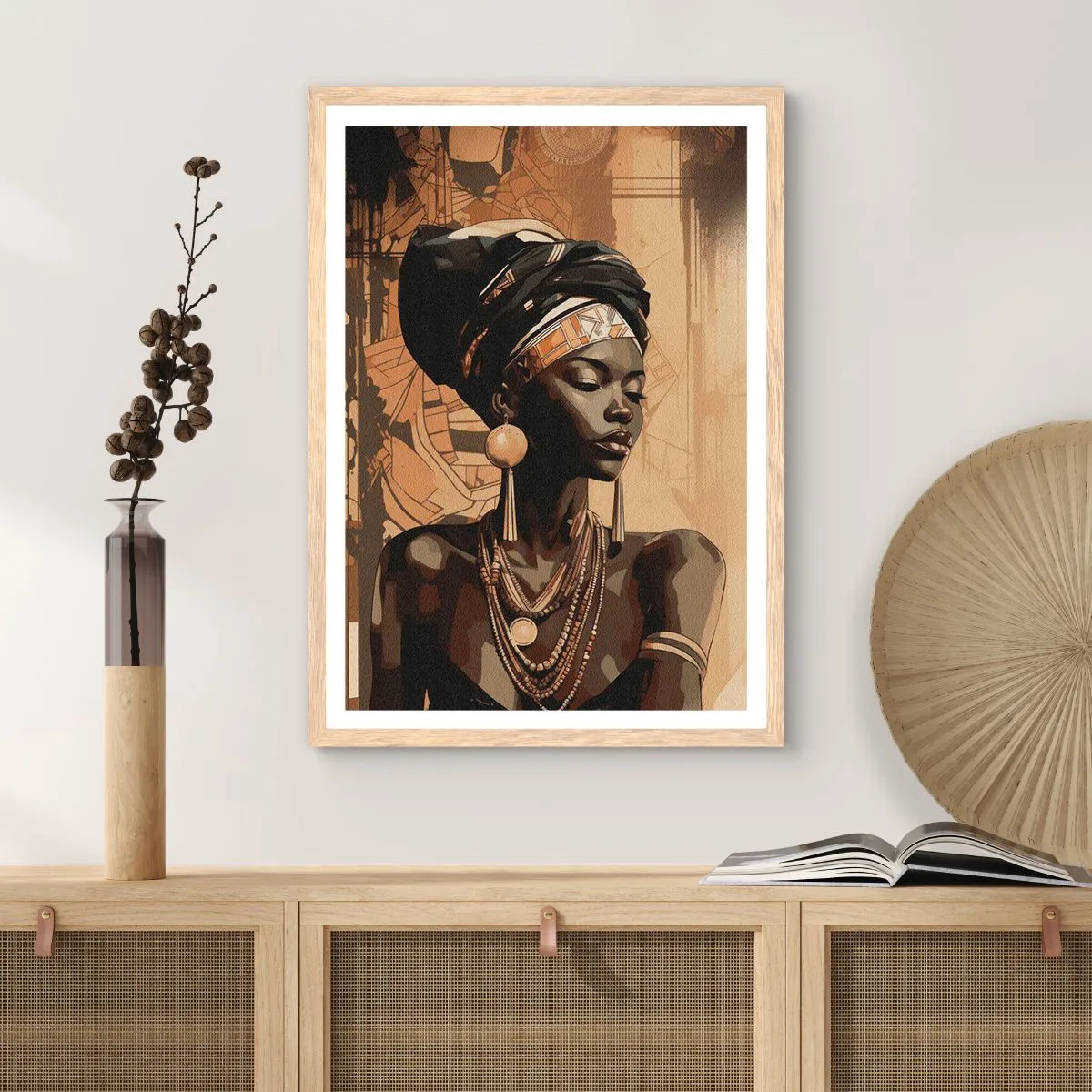 Affiche dans un chêne clair - Poster - Majesté africaine - 70x100 cm