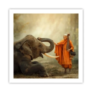 Affiche - Poster - Rencontre en voyageant - 60x60 cm