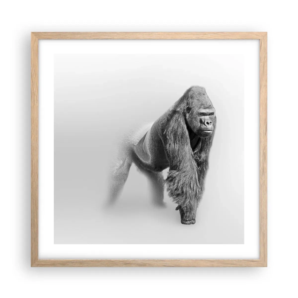 Affiche dans un chêne clair - Poster - Confiant en sa force - 50x50 cm