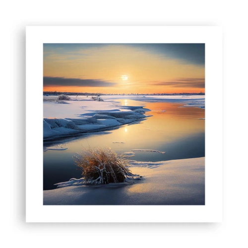 Affiche - Poster - Coucher de soleil d'hiver - 40x40 cm
