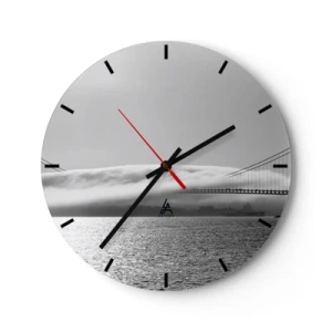 Horloge murale - Pendule murale - Un pont dans le brouillard sur fond de surface d'eau calme - 30x30cm - Naviguez à travers les Portes des Étoiles - Décoration murale moderne pour le salon, la cuisine et la chambre ARTTOR