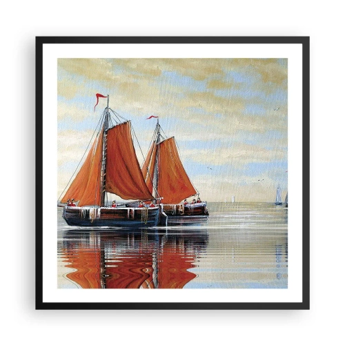 Affiche dans un cadre noir - Poster - He, navigue, marin - 60x60 cm