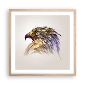 Affiche dans un chêne clair - Poster - Portrait d'un guerrier - 50x50 cm