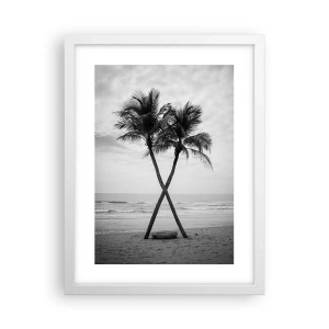 Affiche dans un cadre blanc - Poster - Elle a senti une présence - 30x40 cm