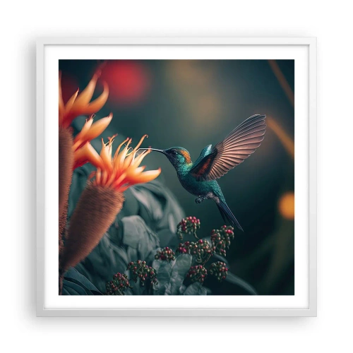 Affiche dans un cadre blanc - Poster - une vie vraiment colorée - 60x60 cm