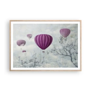 Affiche dans un chêne clair - Poster - Comme des navires dans le ciel - 100x70 cm