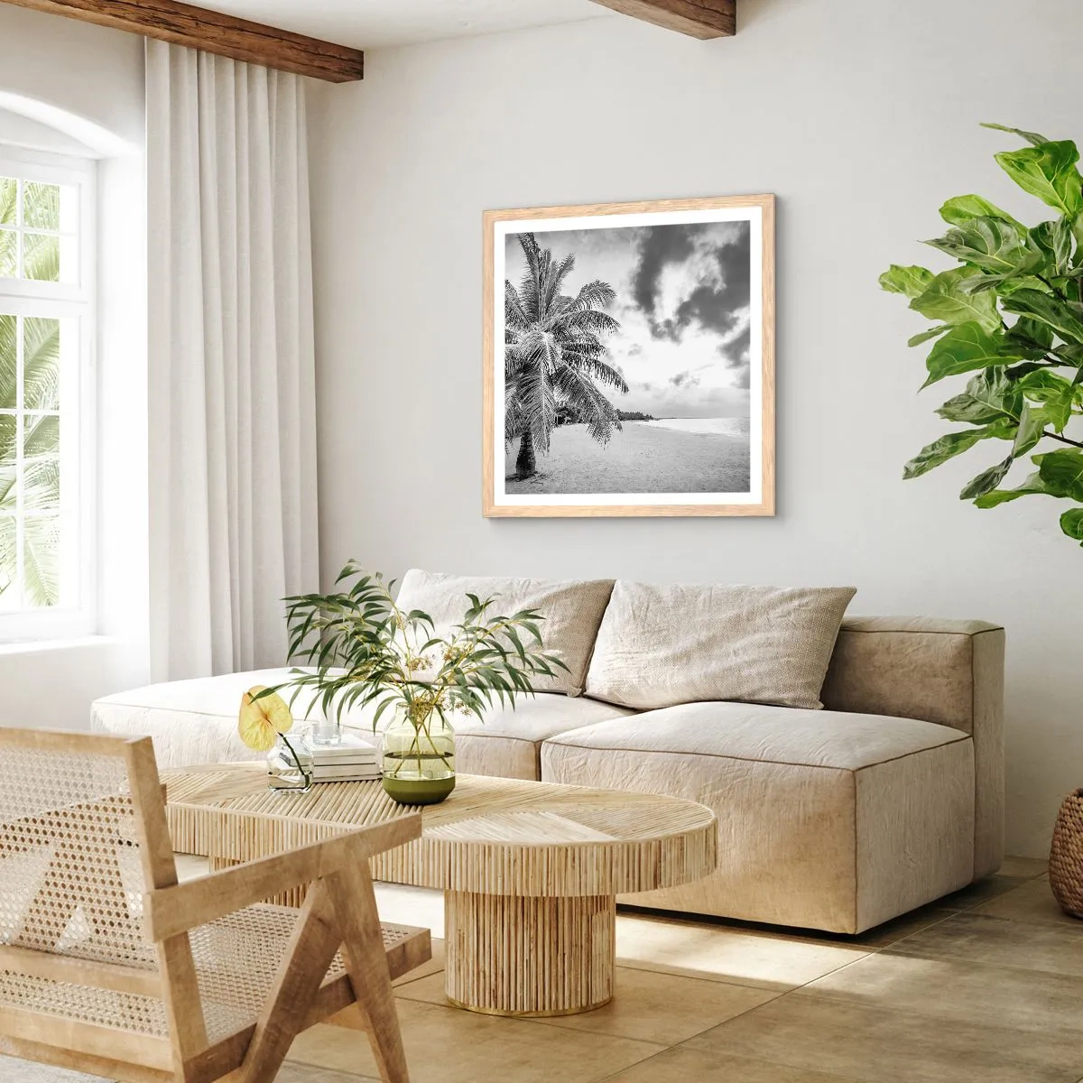 Affiche dans un chêne clair - Poster - Quand tu aspires à la solitude - 40x40 cm
