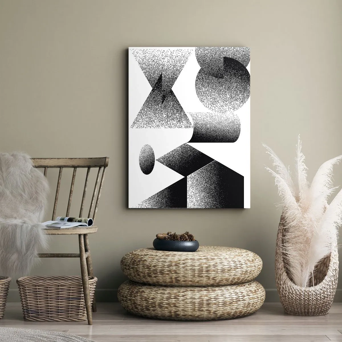 Impression sur toile - Image sur toile - Angles et ovales - 45x80 cm
