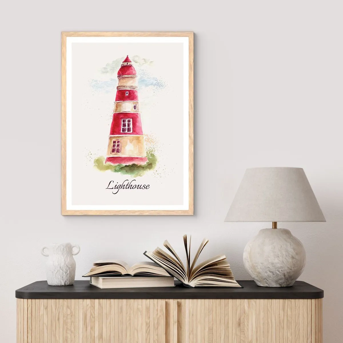 Affiche dans un chêne clair - Poster - Il y a toujours beau temps autour - 61x91 cm