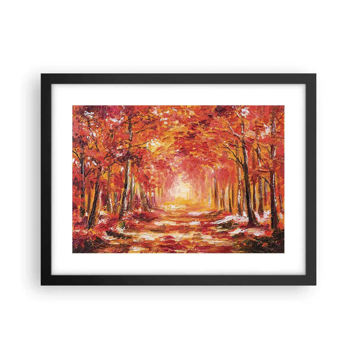 Affiche dans un cadre noir - Poster - Forêt de cuivre - 40x30 cm