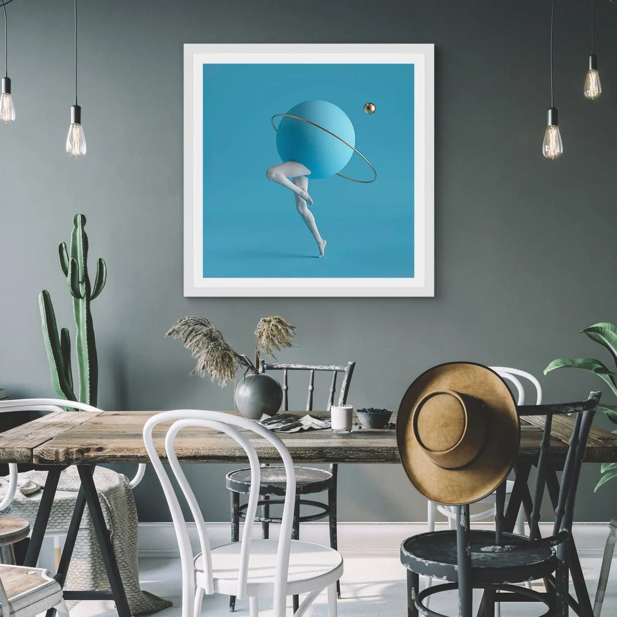 Affiche dans un cadre blanc - Poster - Et les planètes deviennent folles - 30x30 cm