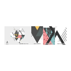 Échantillon de Papier Peint Autocollant Deluxe Sticker - Variation sur triangle et losange - Abstraction, Morceau, Triangles - 100x30 cm