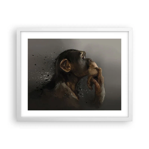 Affiche dans un cadre blanc - Poster - Certainement un penseur - 50x40 cm