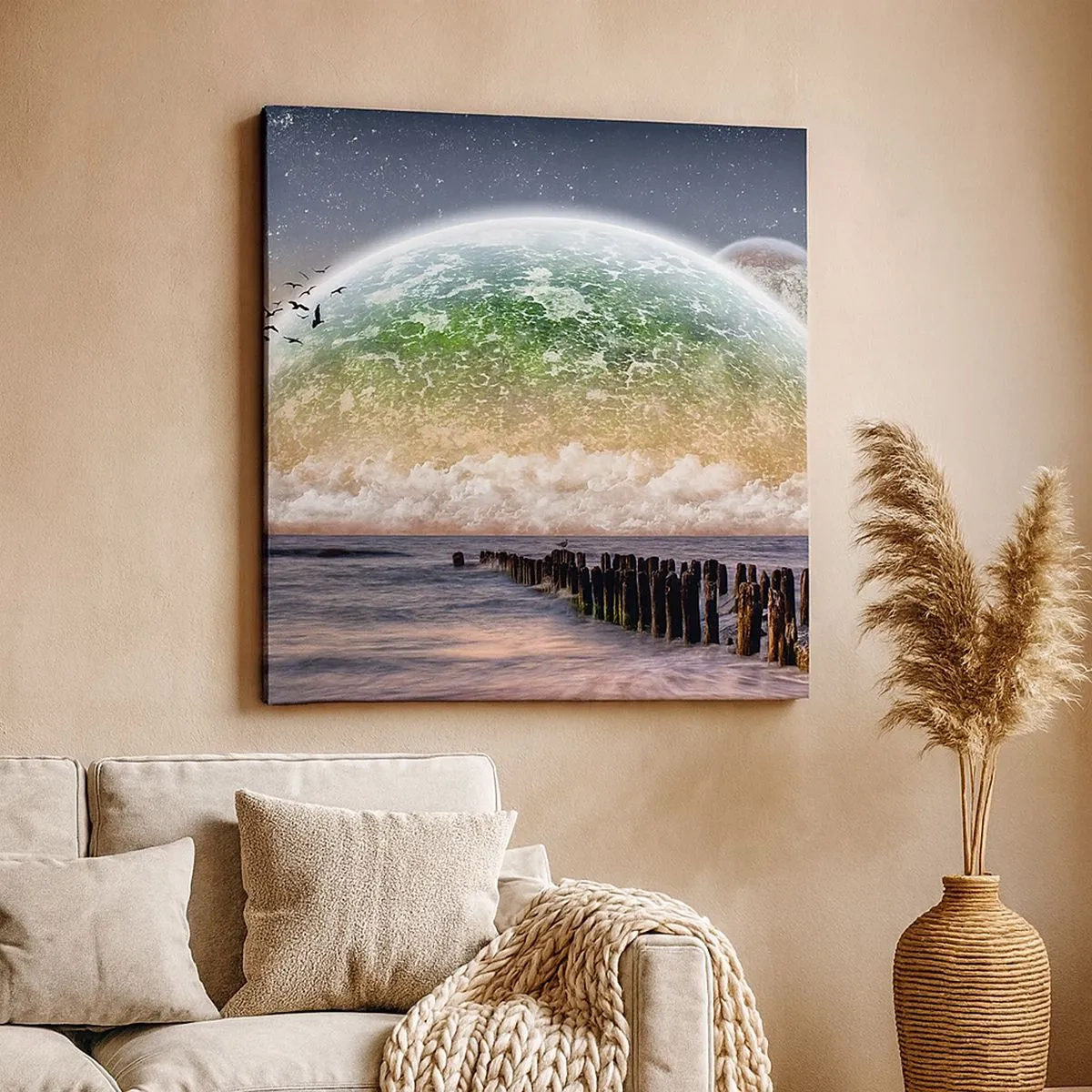 Impression sur toile - Image sur toile - Et le monde est sorti de l'eau - 30x30 cm