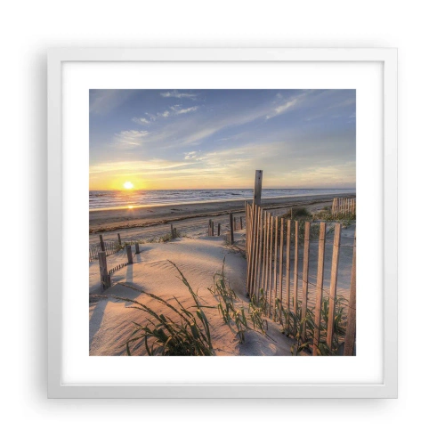 Affiche dans un cadre blanc - Poster - Ombre et brillance du vent - 40x40 cm