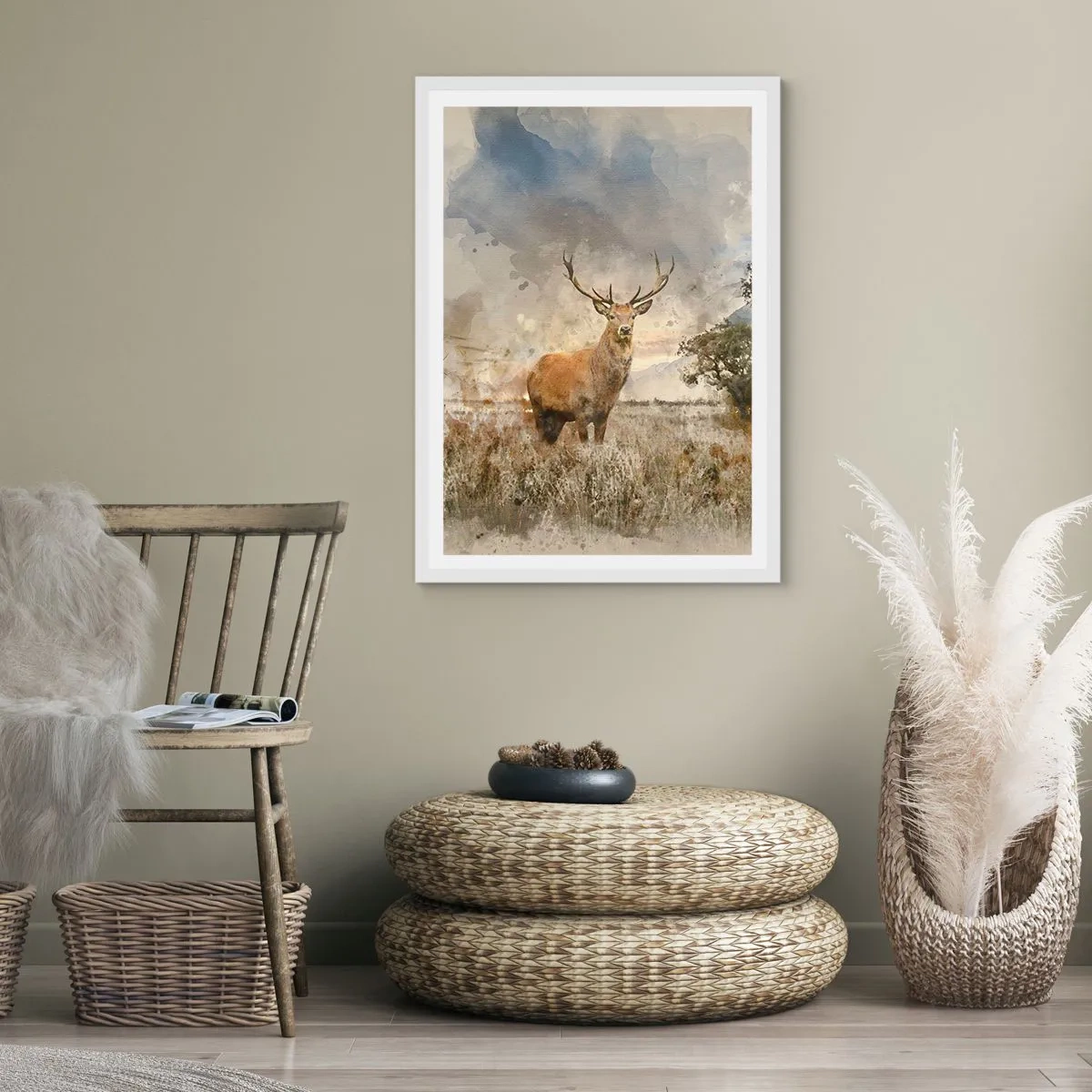 Affiche dans un cadre blanc - Poster - Dignité - force - majesté - 70x100 cm