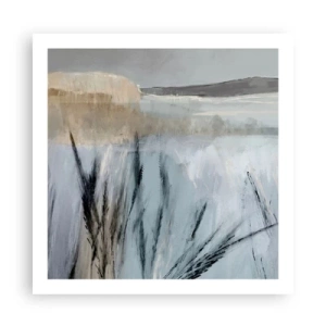 Affiche - Poster - Champs d'hiver - 60x60 cm