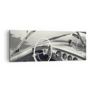 Impression sur toile - Image sur toile - Intérieur de voiture classique de style monochrome - 140x50cm - Temps pour riche - Décoration murale moderne pour le salon et la chambre ARTTOR