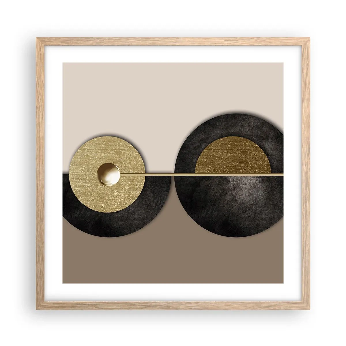 Affiche dans un chêne clair - Poster - Variations autour du cercle - 50x50 cm