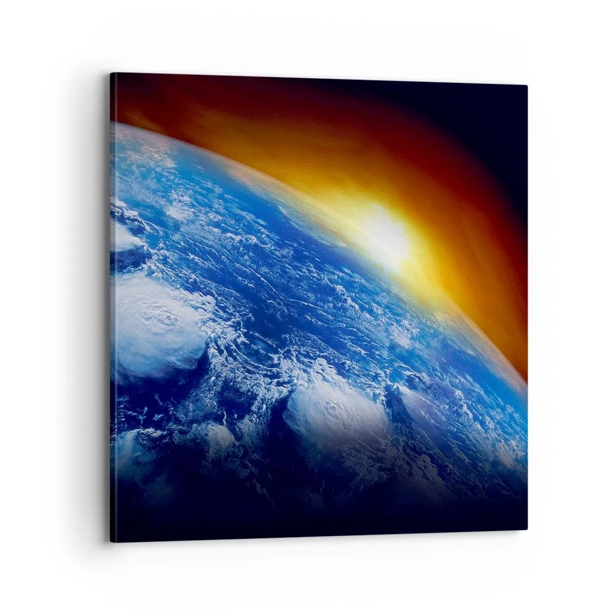 Impression sur toile - Image sur toile - Lever de soleil sur la planète bleue - 70x70 cm