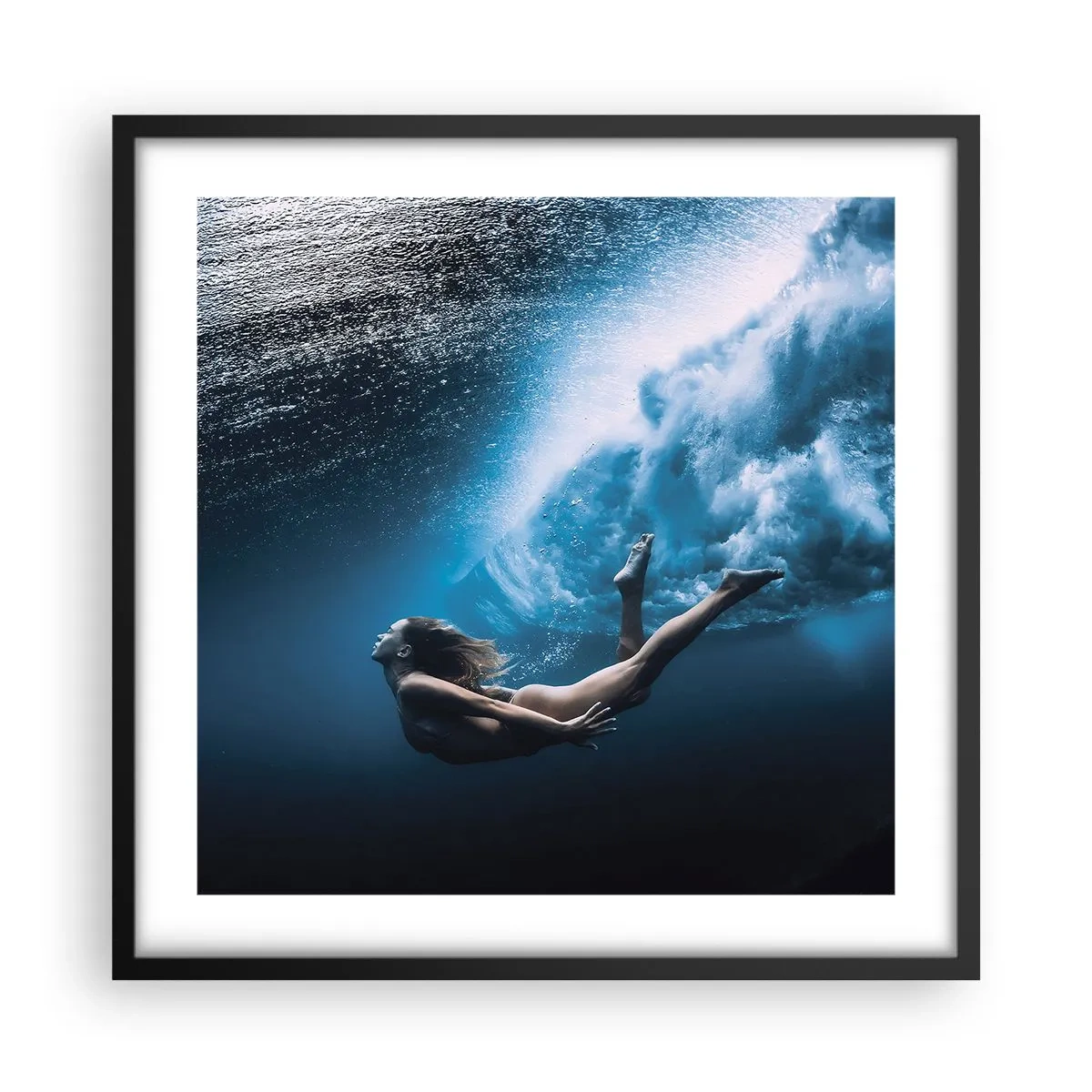 Affiche dans un cadre noir - Poster - Sirène moderne - 50x50 cm