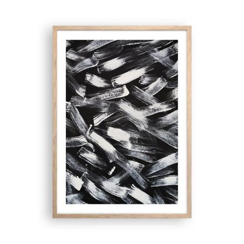 Affiche dans un chêne clair - Poster - L'abstraction dans l'esprit industriel - 50x70 cm