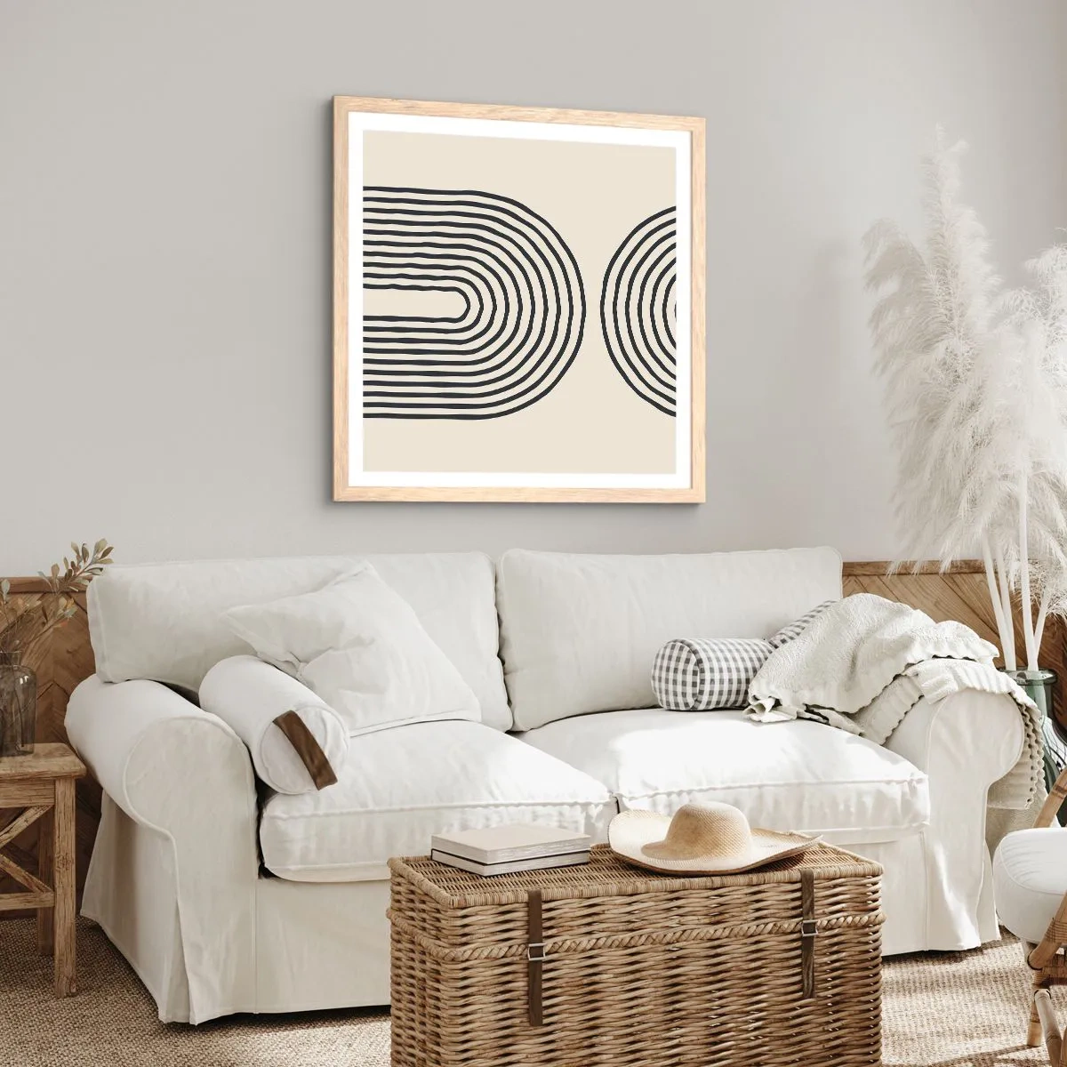 Affiche dans un chêne clair - Poster - Dans un instant... - 60x60 cm