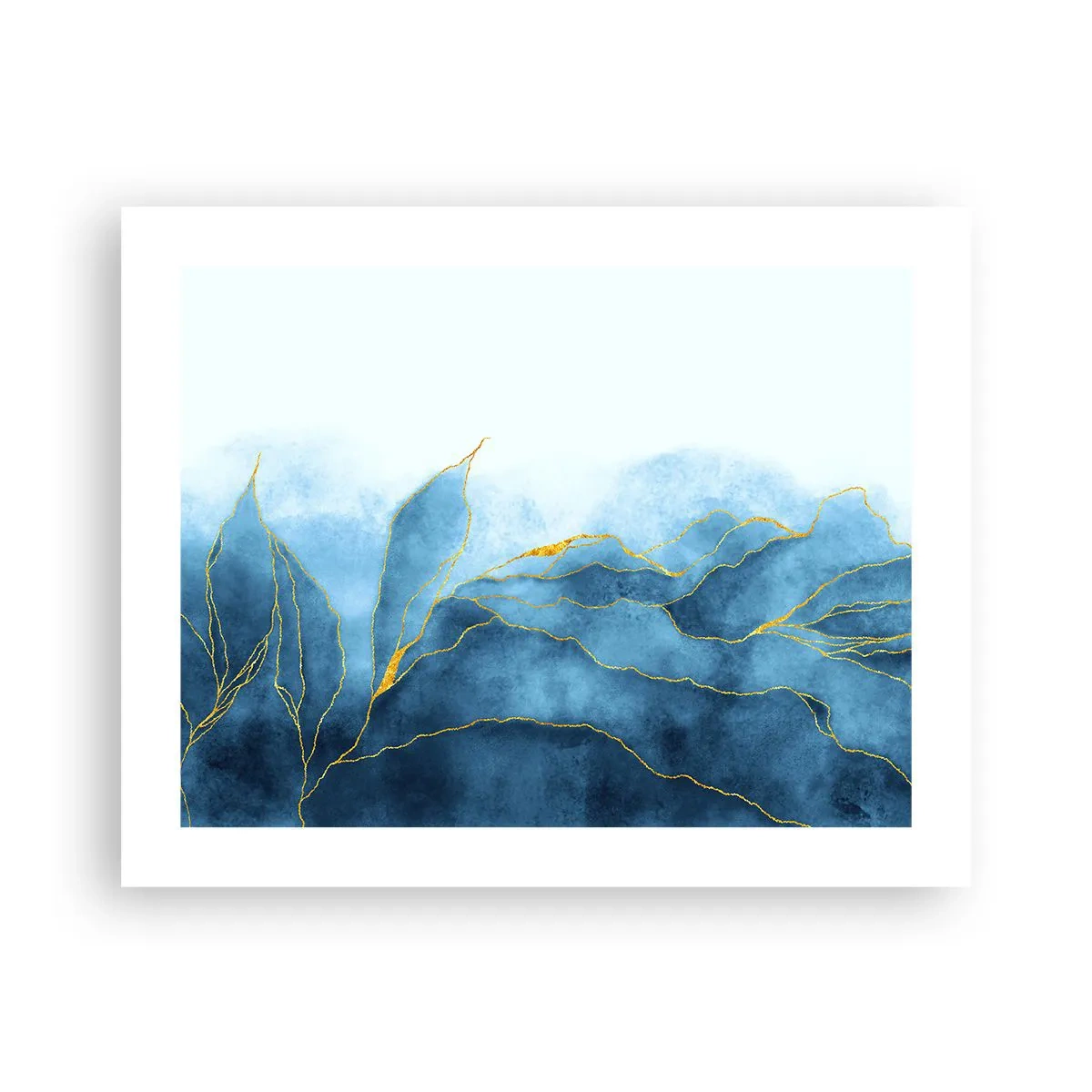 Affiche - Poster - Bleu doré - 50x40 cm